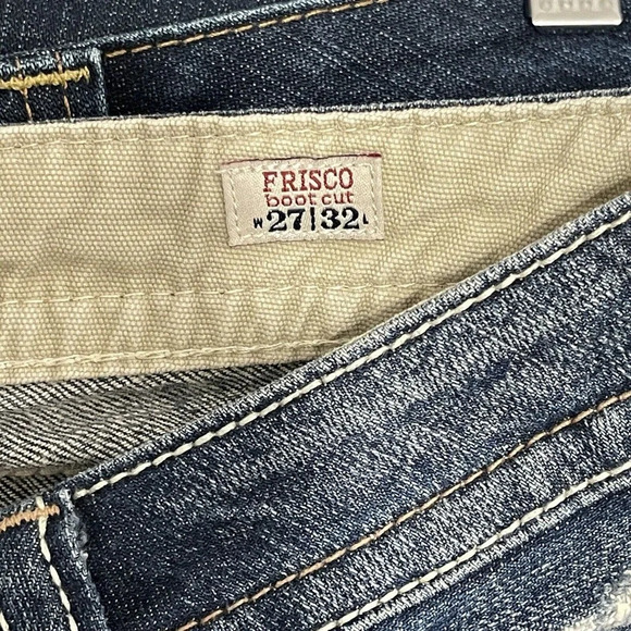 Buckle MEK DNM Distressed Low Rise Frisco Boot cut Denim Jean Size 27 - Picture 7 of 10